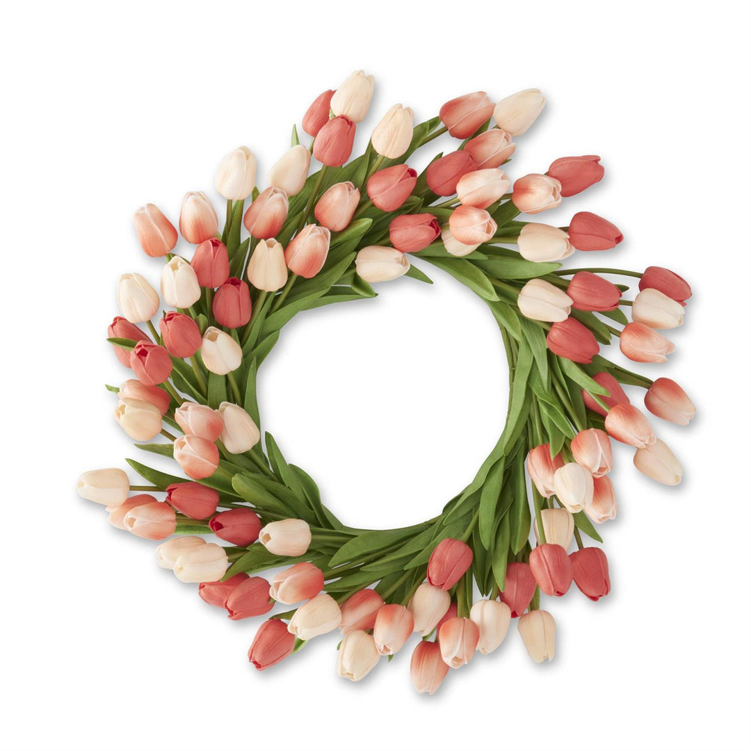 Coral & Peach Mini Tulip Wreath