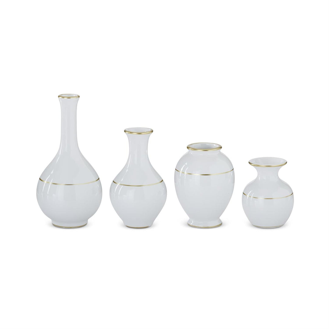 White Bud Vase w/Gold Stripe