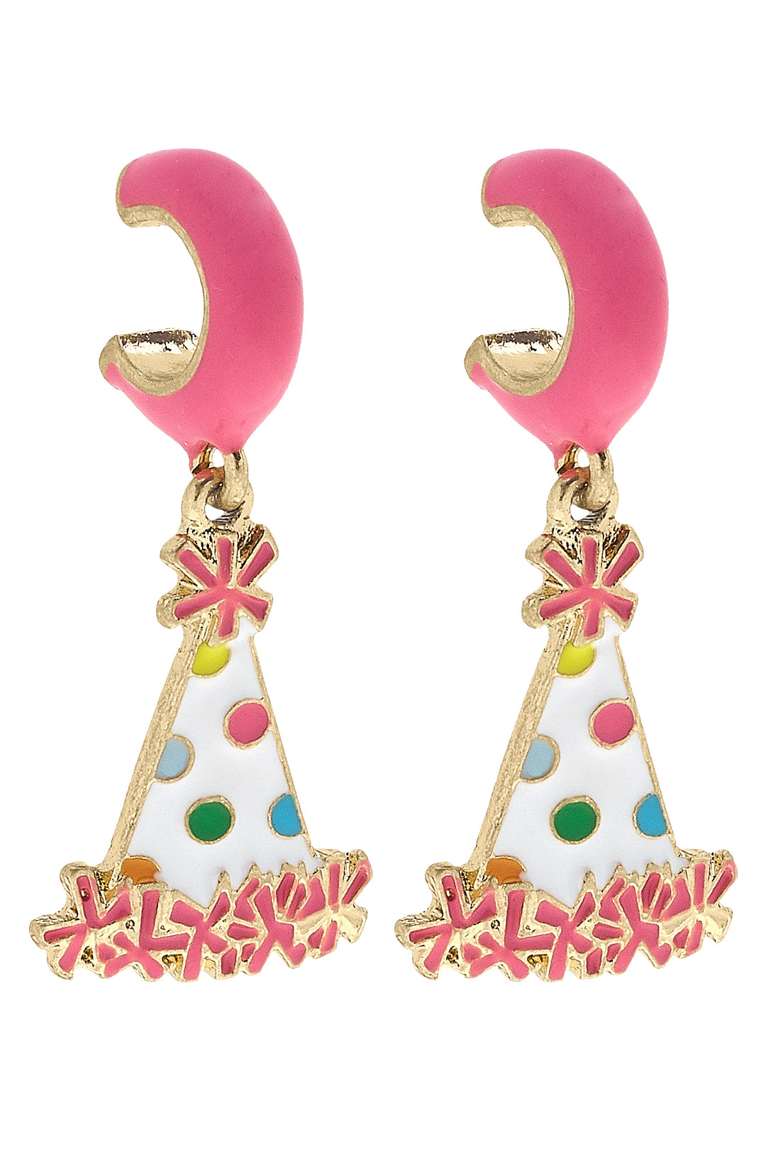 Party Hat Enamel Earrings