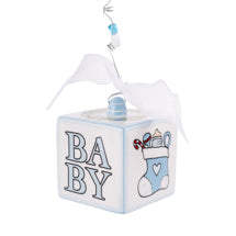 Baby Block 1st Christmas Ornament Blue