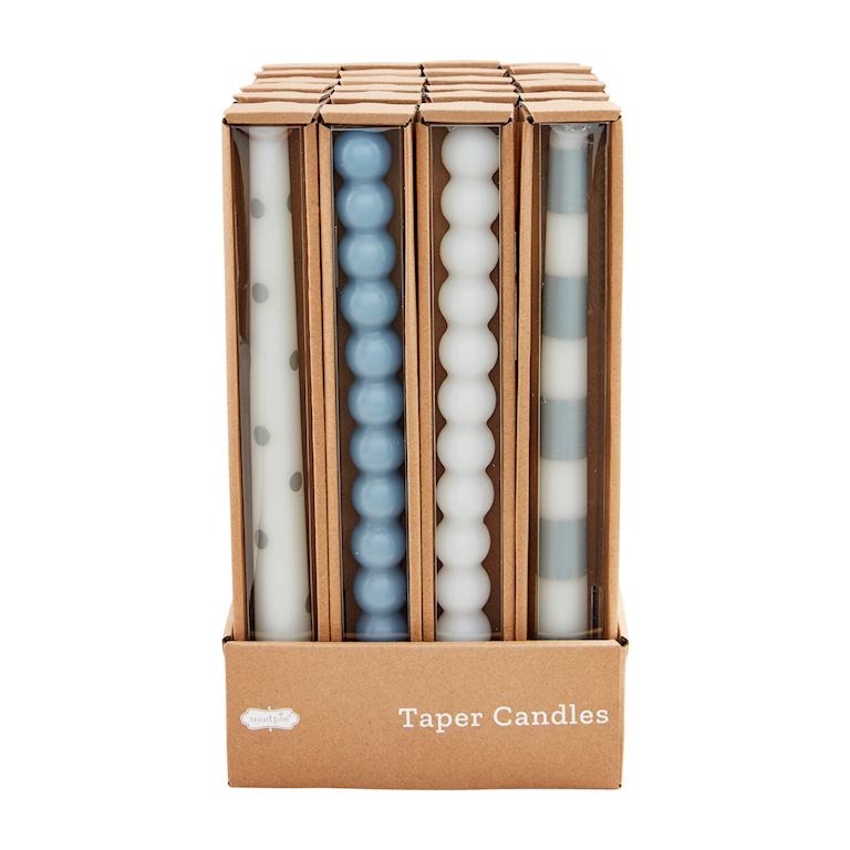 Blue & White Taper Candles