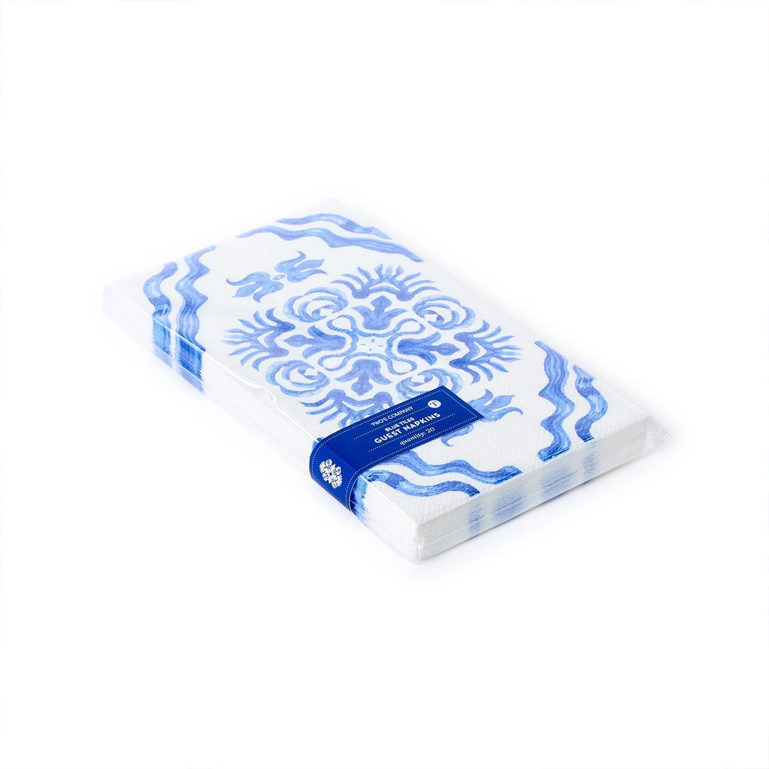 Blue Block Paper Guest Towel