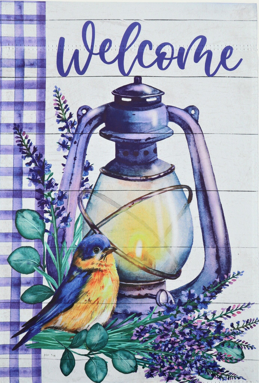Welcome Lantern Garden Flag
