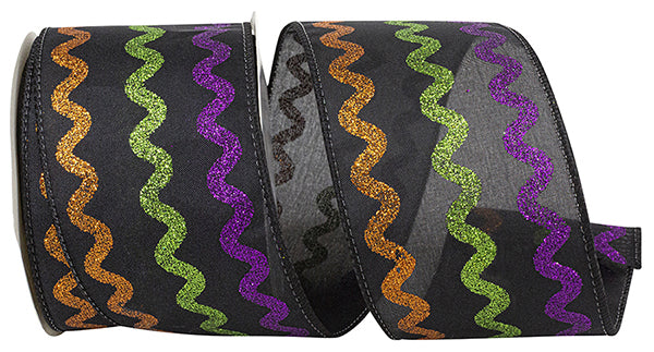 Rick-Rack Glitter Halloween Ribbon