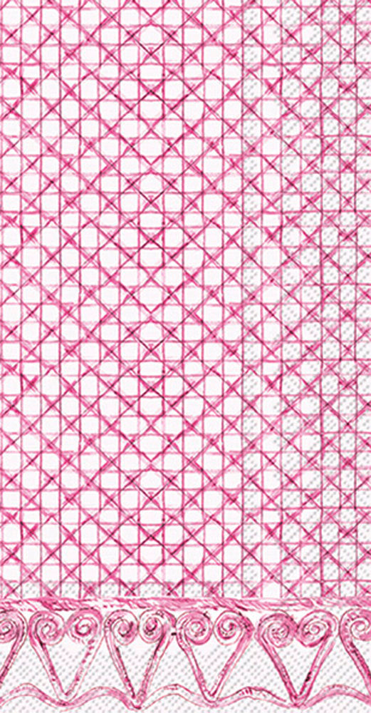 Pink Botanical Cane Guest Towels