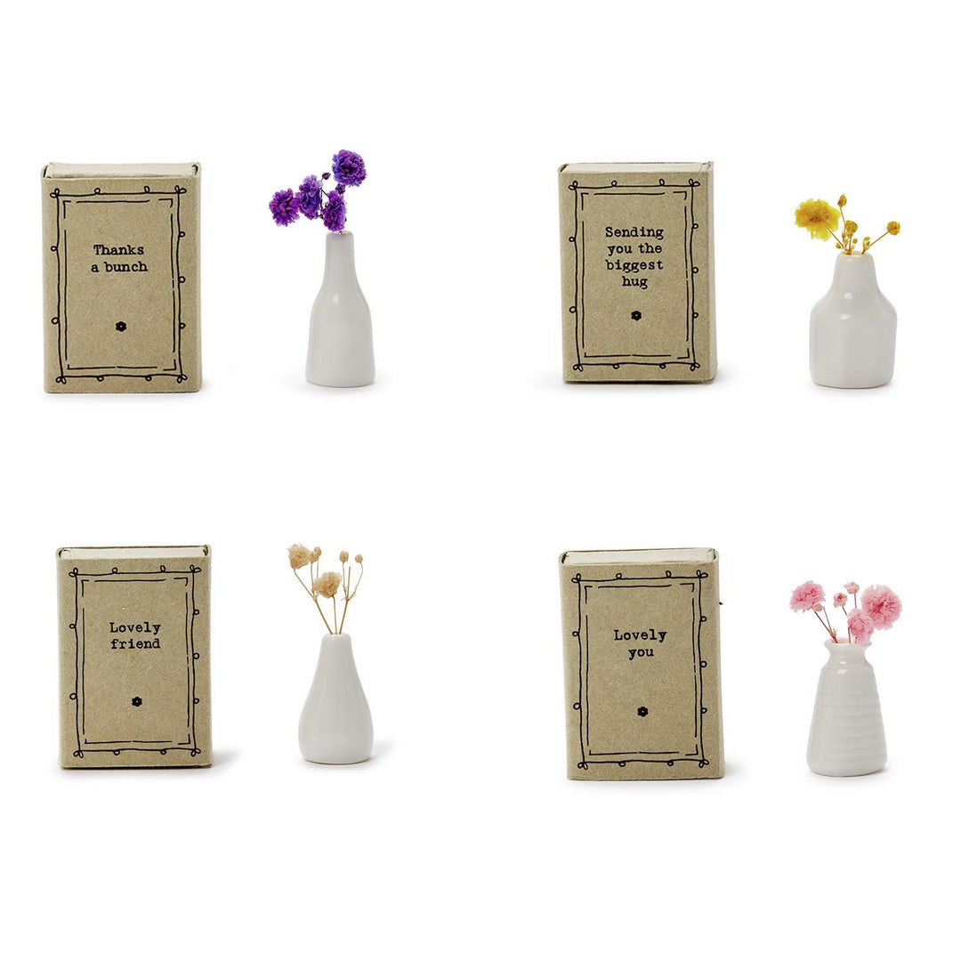 Matchbox Vase w/Flowers