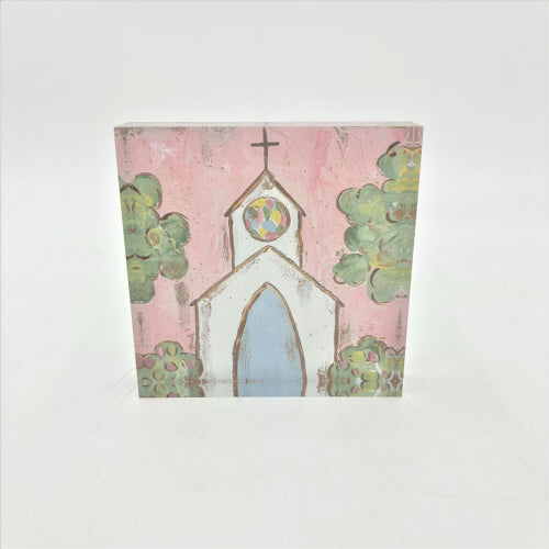 Pastel Church Acrylic Block