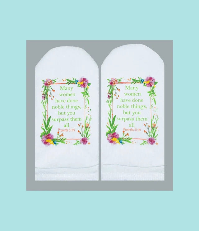 Many Women Prov 31:29 Socks