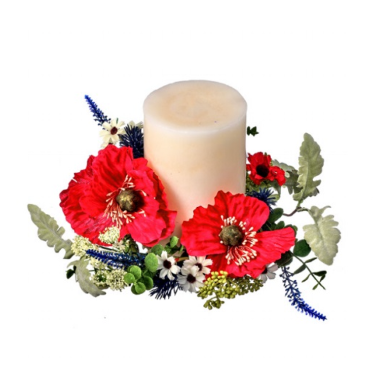Poppy/Salvia/Daisy Candle Ring