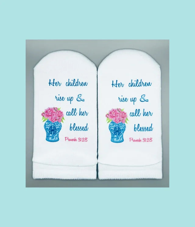 Her Children Prov 31:28 Socks