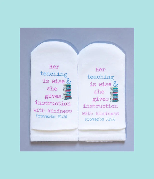 Her Teaching Prov 31:26 Socks