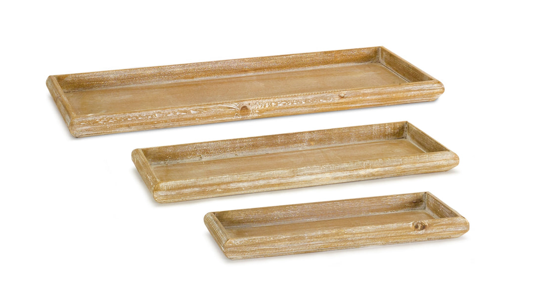 Brown Distressed Wood Tray
