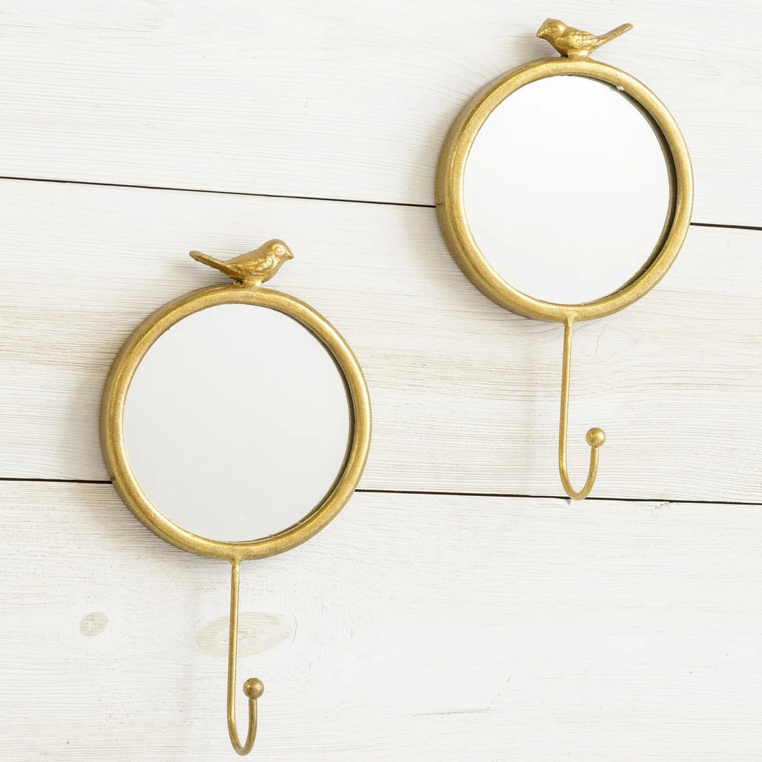 Gold Bird Mirror w/Hook