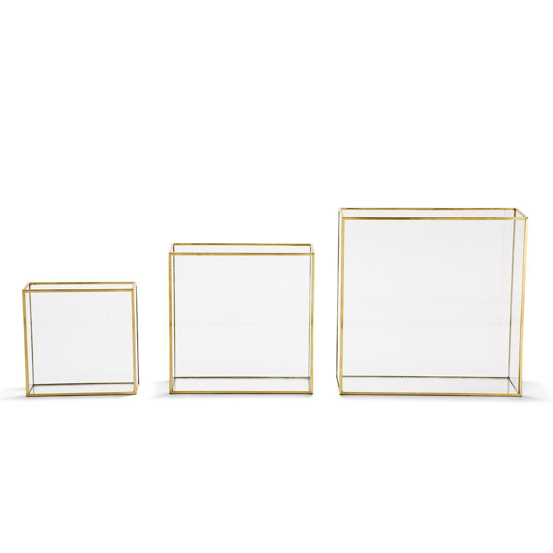 Gold Trimmed Window Square Vase