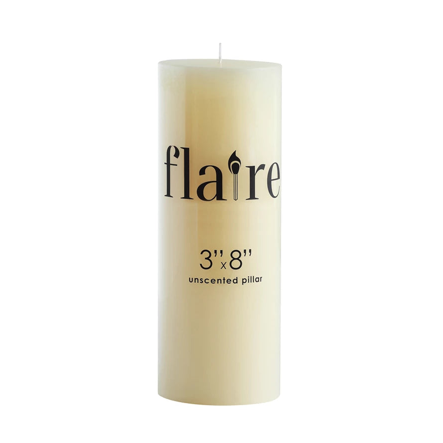 Unscented Pillar Candle, 3"x8"