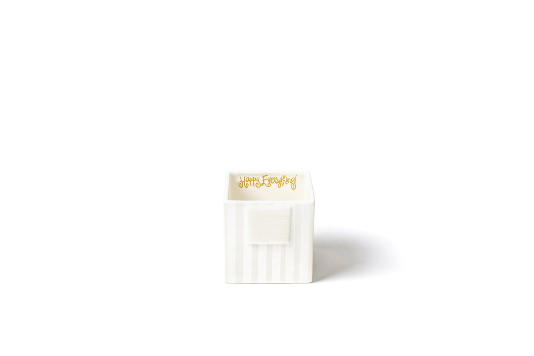 White Stripe Mini Nesting Cube Small