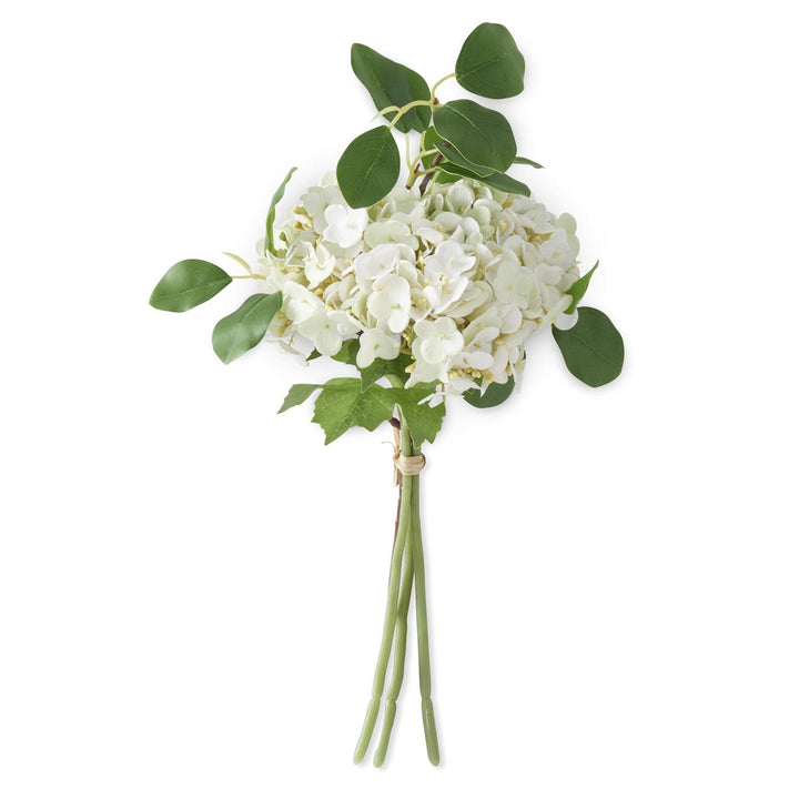 Real Touch White Hydrangea Bundle, 12"