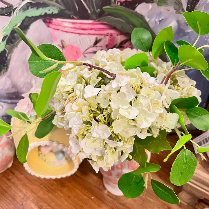 Real Touch White Hydrangea Bundle, 12"