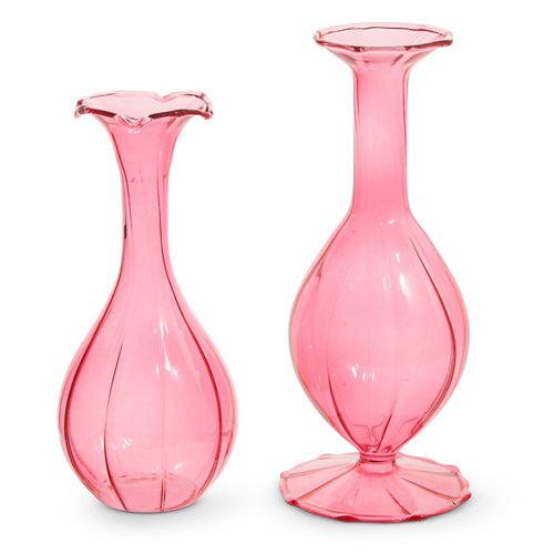 Pink Fluted Bud Vase