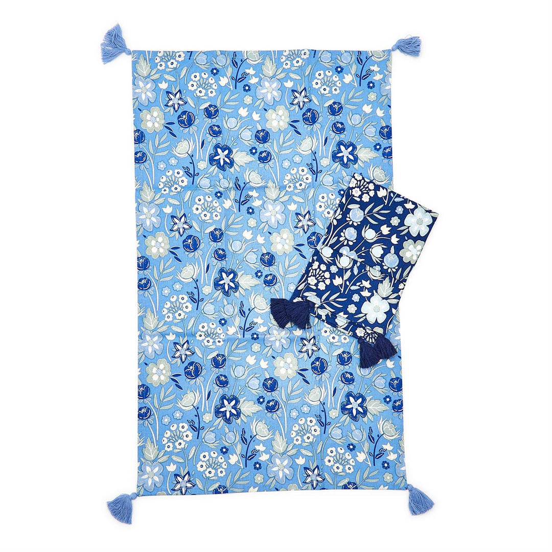 Blue Floral Dish Towel Set