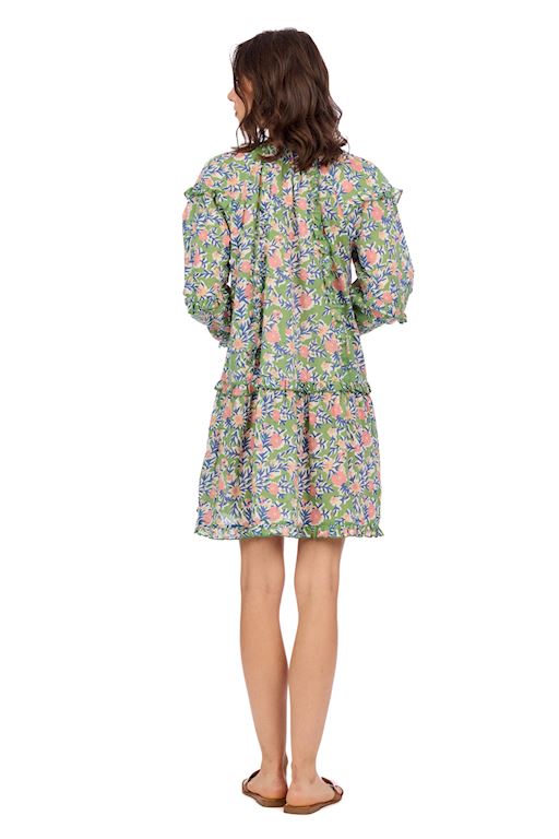 Floral Shawna Tunic Green Dress