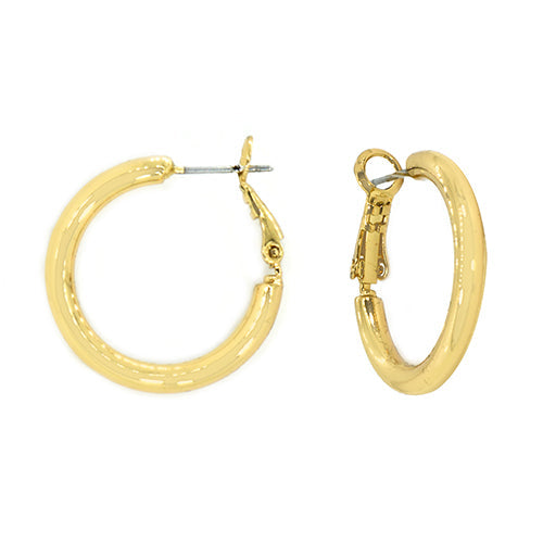 Gold Tubular Hoop Earrings