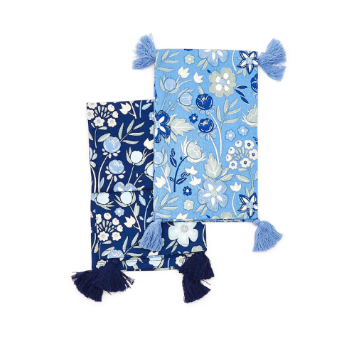 Blue Floral Dish Towel Set