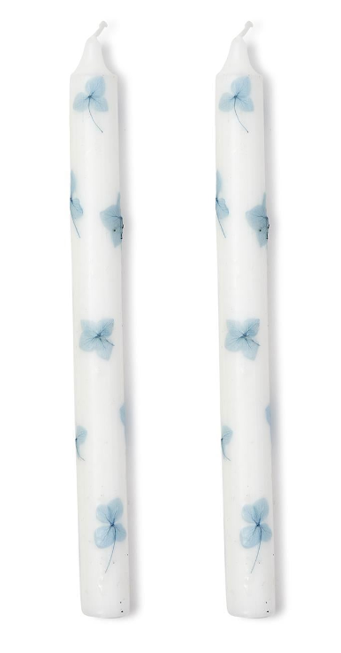 Hydrangea Flowers on Taper Candles