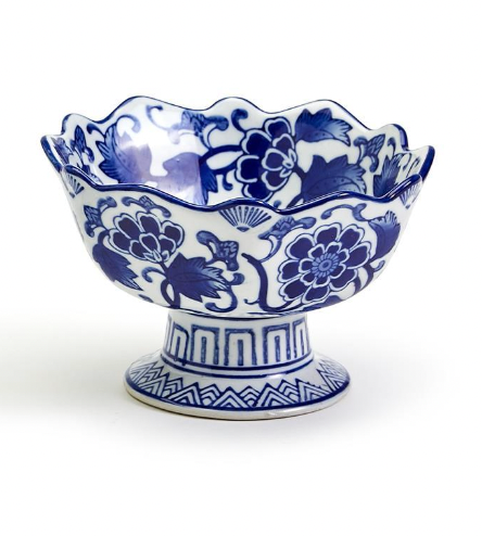 Blue/White Scalloped Edge Bowl