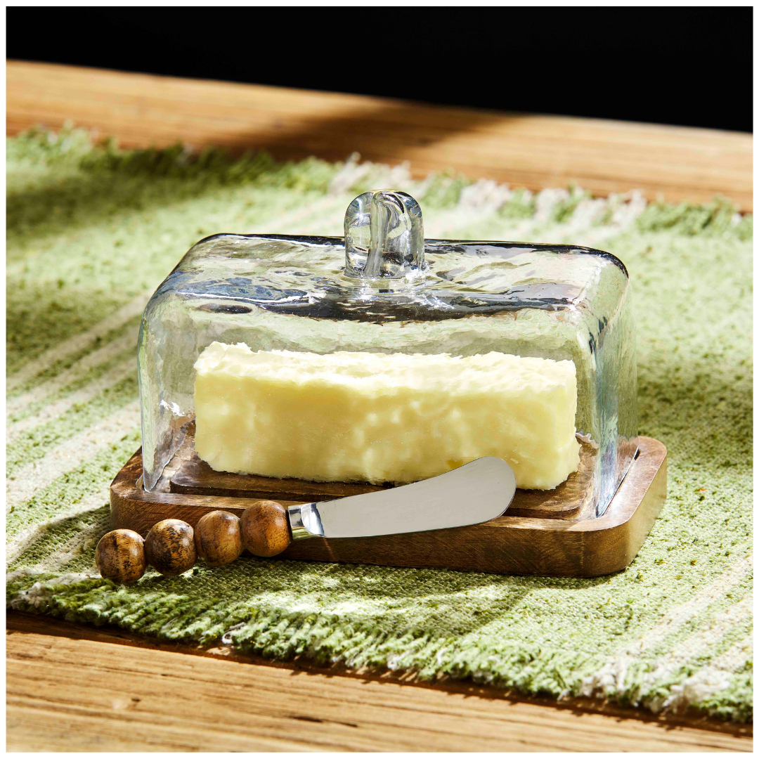 Beaded Butter Dish Set