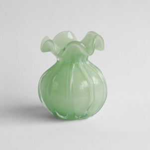 Glass Vento Medium Jade Round Bud Vase