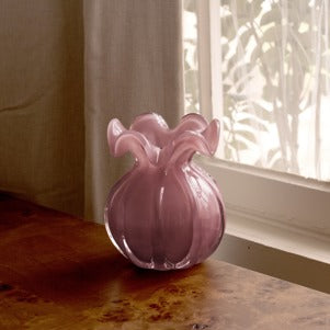 Glass Vento Small Plum Round Bud Vase