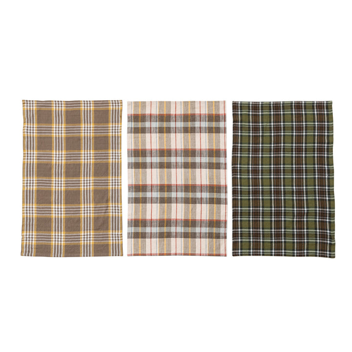 Multi Color Plaid Tea Towels, Set of 3