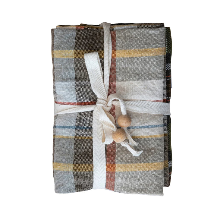 Multi Color Plaid Tea Towels, Set of 3