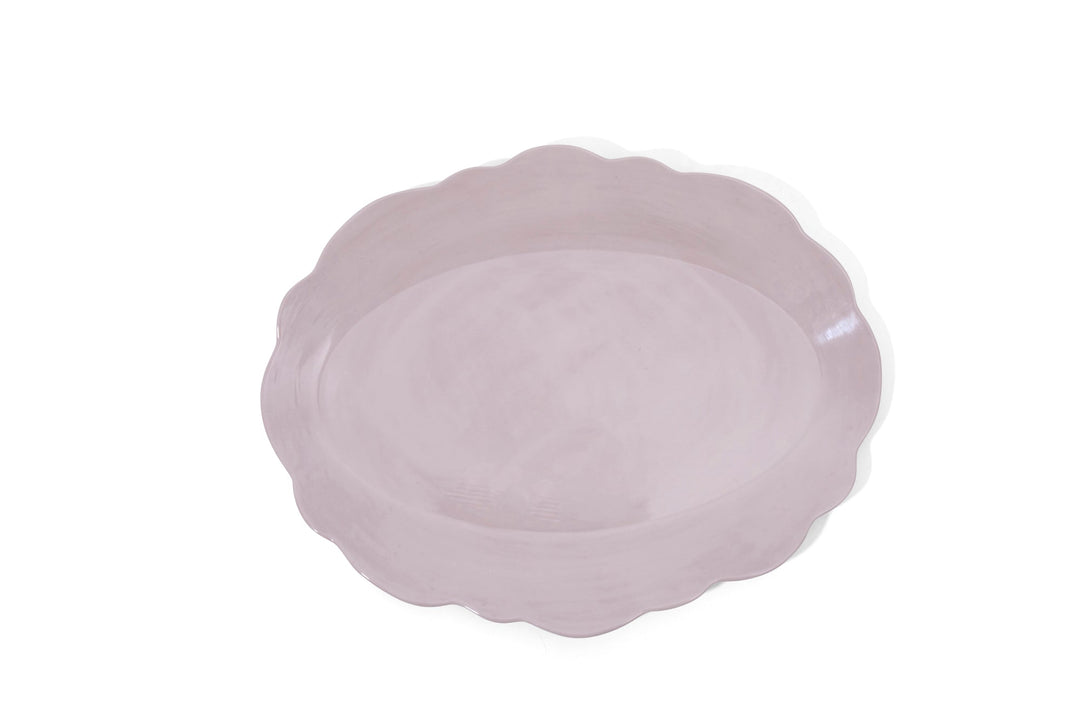 Scalloped Serving Oval Tray