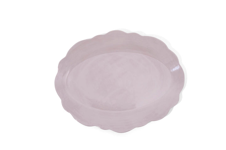 Scalloped Serving Oval Tray